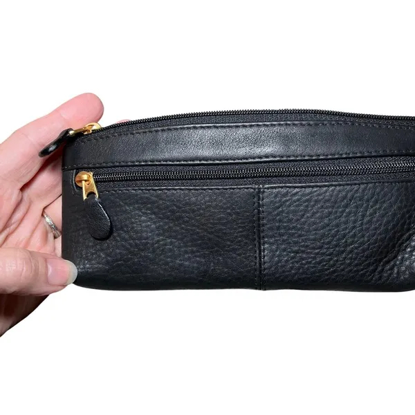 Calvin Mitchell Women Card‎ Case Wallet Black Leather Minimal Sleek Compact - Image 2