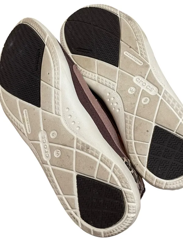 Crocs Leopard Print Canvas Slip On Loafer Flats Brown Women’s Size 9 - Image 7