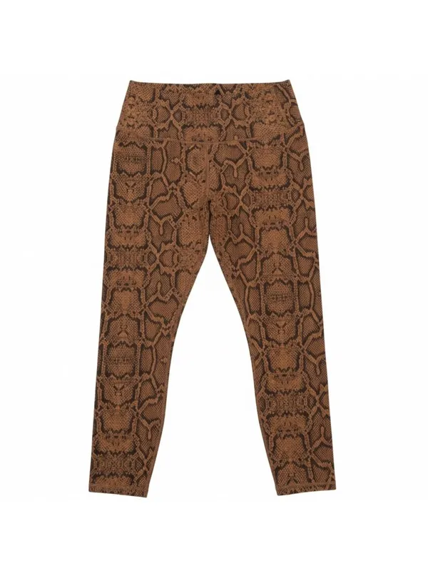 Varley Luna 25 Legging Burnt Snake Print Brown Black Large‎ EUC - Image 2