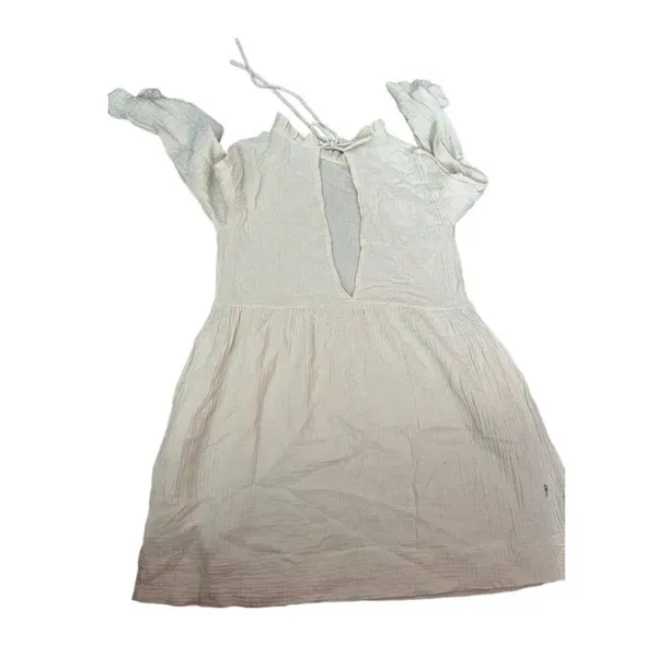 Ces femme SLUBBED COTTON TEXTURED LONG SLEEVE DRESS Small - Image 4