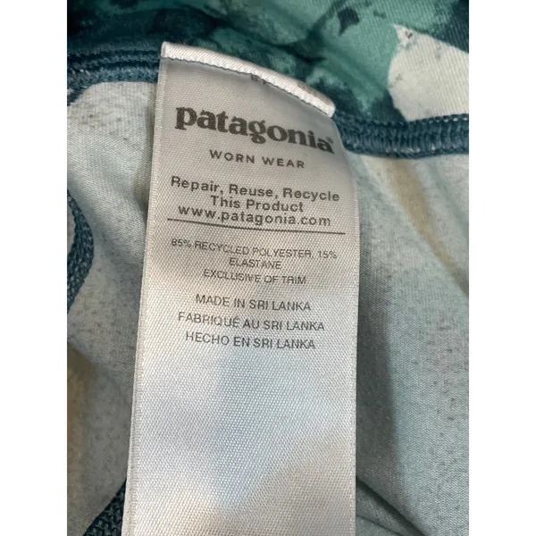 Patagonia Centered Crops Size M Jungle Tasmanian Teal Abstract Print Leggings - Image 4