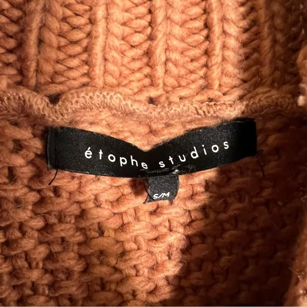 Etophe‎ Studios Women's Size Small/Medium Mock Neck Sweater Rust Brown Orange - Image 10