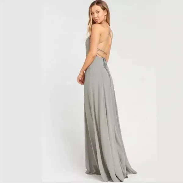 Show Me Your Mumu Godshaw Goddess‎ Gown Soft Charcoal Crisp Gray Strappy Xs - Image 2