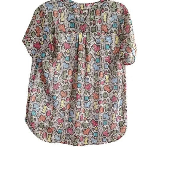 Entro V Neck Blouse Short Sleeve Medium - Image 3