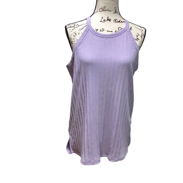 White Birch Lavender Ribbed High Neck Tank Size L - Image 6