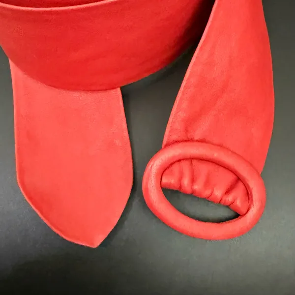 Vintage Rayman/Ridless Red Soft Genuine Leather Women’s Dress Belt Size L - Image 6