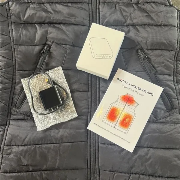 Wasoto Women’s Black Heated Vest with Battery Pack Washable SMALL NEW - Image 9