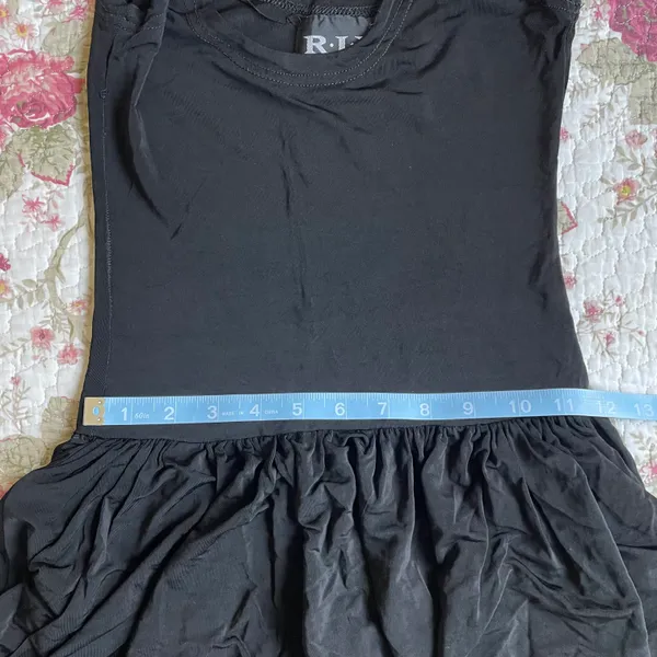 Vintage Black Ruffled Dress - Image 8