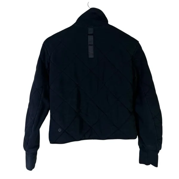 Lululemon Forever Warm Reversible Quilted Zip Jacket Womens 6 Black 100% Cotton‎ - Image 8