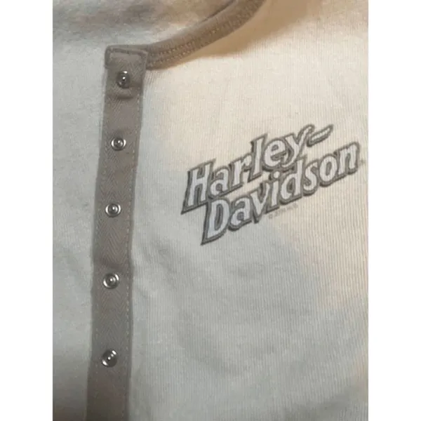 Harley Davidson 3/4 sleeve snap up shirt - Image 5