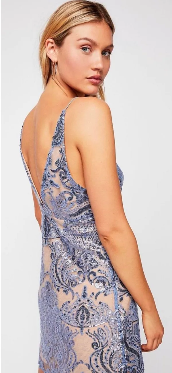 Free People NWT Night Shimmers Sequin Mini Dress - Image 3