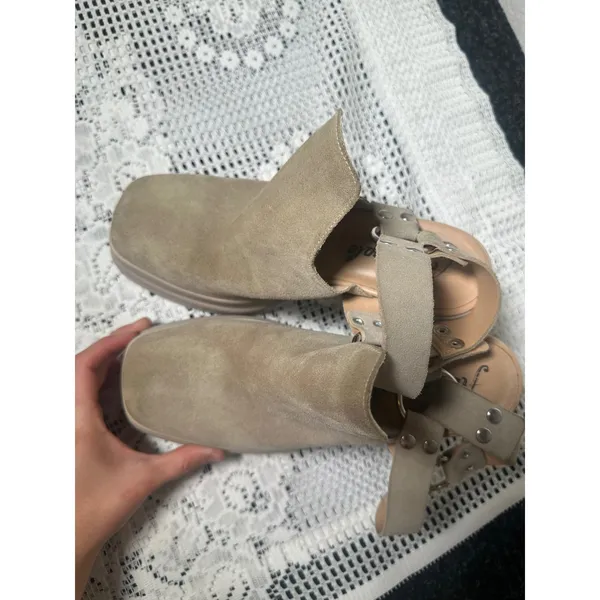 the Free People Hybrid Harness Platform Booties in diamond suede - Image 2