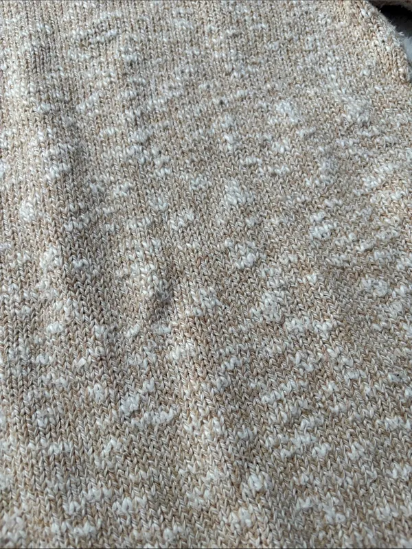 L.L. Bean women's medium Cream Beige Marled Turtleneck Sweater knit cotton - Image 3