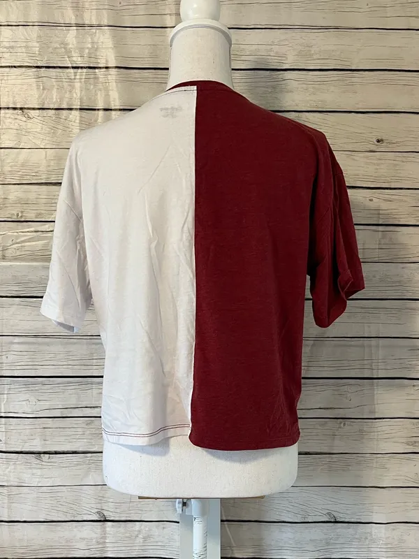 NCAA Arizona State Sun Devils Women's Split Color Block Cropped T-Shirt Size S - Image 5