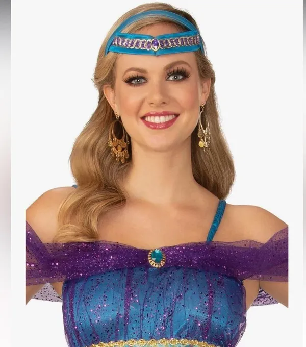 #4 Women's 2Pc Gypsy Belly Dancer 💃 Halloween 🎃 Costume Blue Purple size Medium - Image 2
