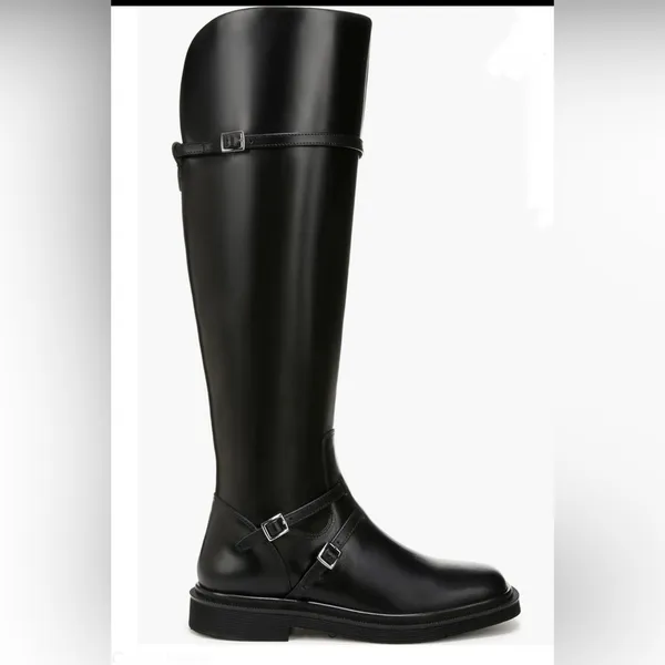 NWT SARTO Franco Sarto Ainsley Black Leather Knee High Wide Calf Boots 7. - Image 2