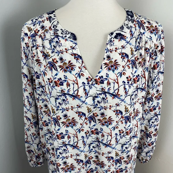 Anthropologie One September Boho Floral Abstract Mixed Media Caia Blouse Medium - Image 6