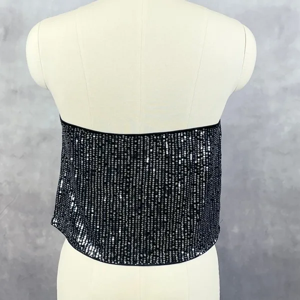 Sparkly Sequin Tube Top Women‎ Large Stretch Rave Party Glam Festival Disco Y2K - Image 3