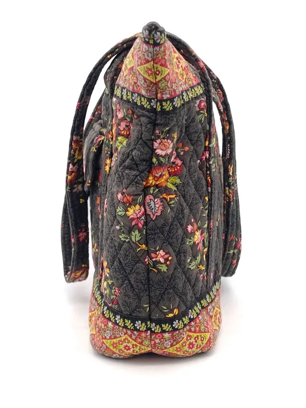 Vera Bradley Chocolat Villager Scalloped Tote Bag Brown Floral Vintage 2003 Y2K - Image 3