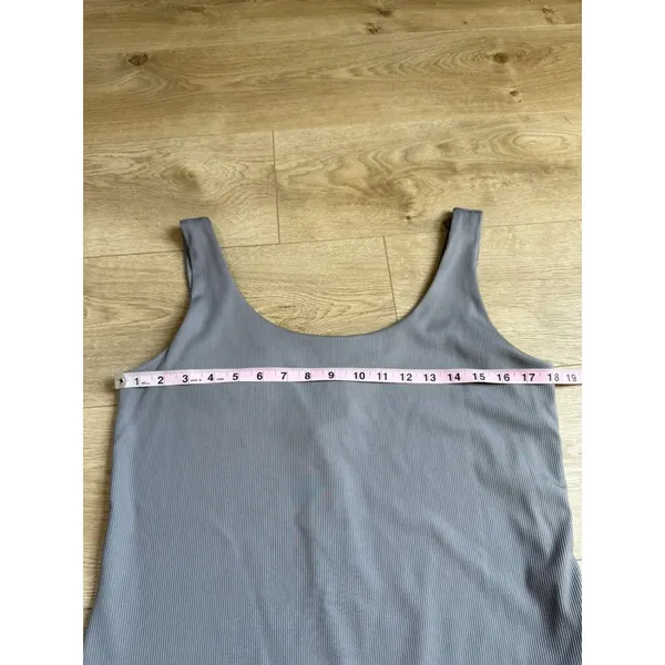NWT Express Body Contour Scoop Neck Thong Bodysuit Gray ribbed stretch size XL - Image 7