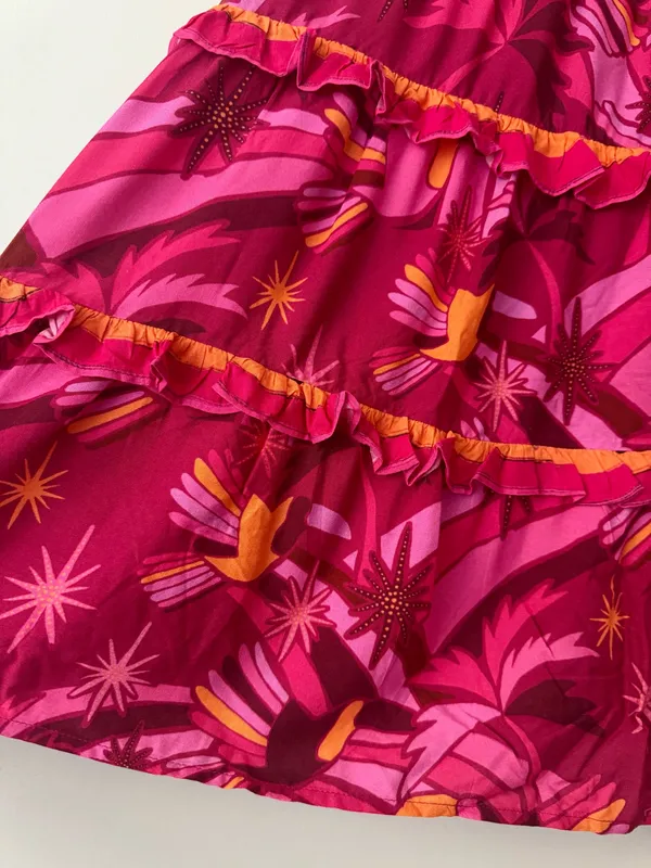 Farm Rio Shirred Tiered Ruffle Maxi Skirt, Size XS - Image 7