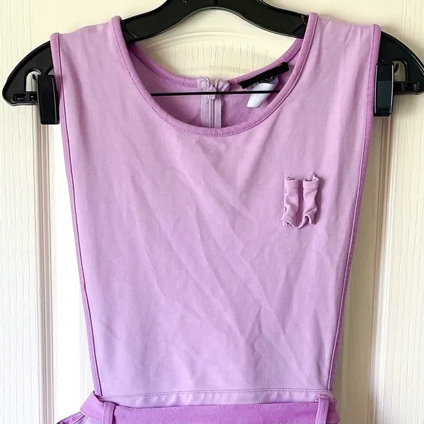 Big Bud Press Shop Girl Dress Cotton Pockets Lilac Lavender Medium EUC‎ - Image 4