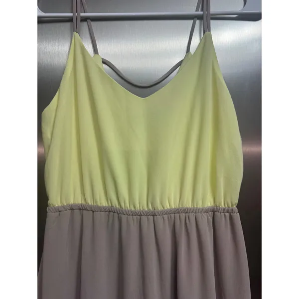 Lulus Exclusive By Your Side Yellow Color Block Maxi Dress Size XS - Image 5
