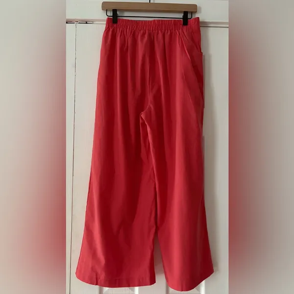 ALYA‎ Cotton Linen Blend Wide-Leg Cropped Pants Size Medium EUC Unused - Image 2