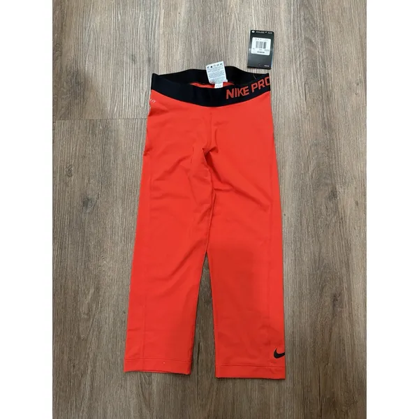 Nike Pro‎ Women's Dri-Fit Orange Compression Training Capri Leggings Size XS - Image 2