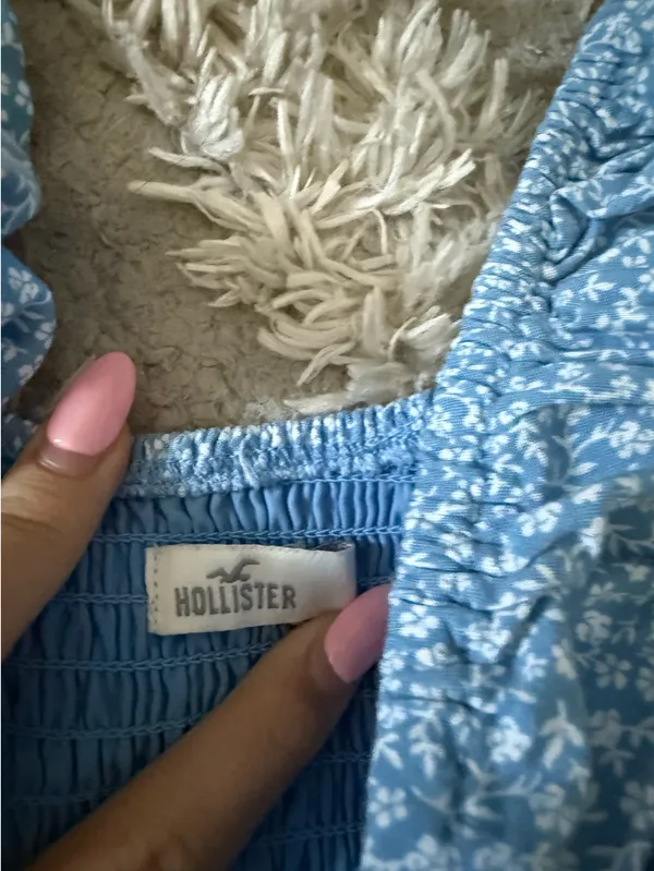 Hollister Mini Dress Floral Blue XS - Image 3
