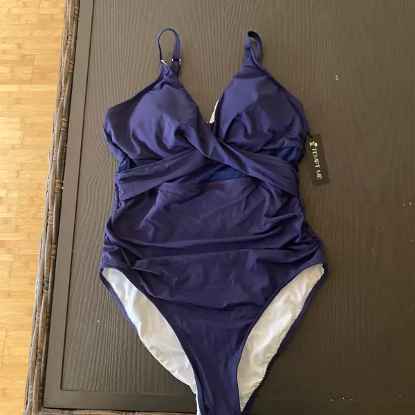 Tempt Me Women One Piece Bathing Suits Tummy Control Swimsuits Cutout Mesh Front Cross - Image 8