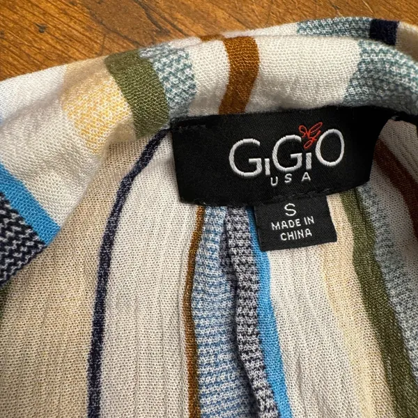 GIGIO USA Women's Striped Twist Front‎ Shirt Blouse Top Size S - Image 3