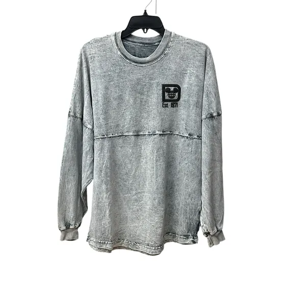 Disney World Spirit Jersey Shirt Grey Mineral‎ Acid Wash Small Denim Look #T4-6 - Image 9