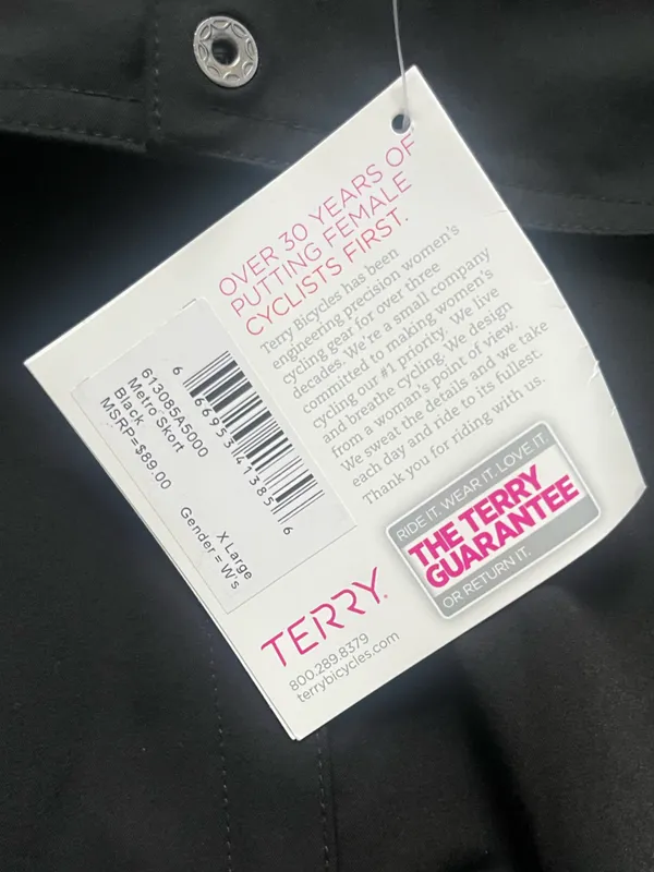 NEW Terry Cycling Black Active Outdoor Cargo Skirt Size XL Athletic Biking - Image 8