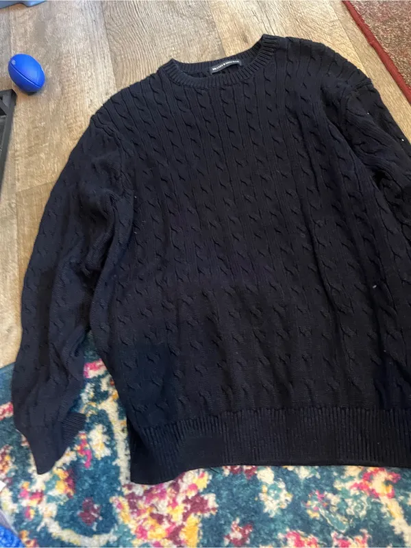 Brandy Melville navy Cable-Knit Crewneck Sweater - Image 7