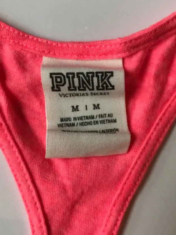 🍩 VICTORIA’S SECRET PINK I DONUT CARE Pink Black Workout Tank Top Medium - Image 4