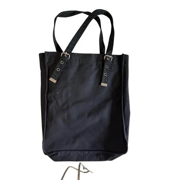 Wonder Woman Black Canvas Tote 70’s whimsigoth indie Bag with Logo Patch - Image 3