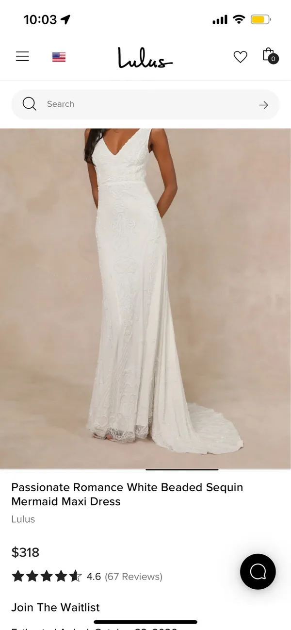 New Lulus Passionate White Beaded Sequin Mermaid Maxi Dress Size XL MSRP $318 - Image 5