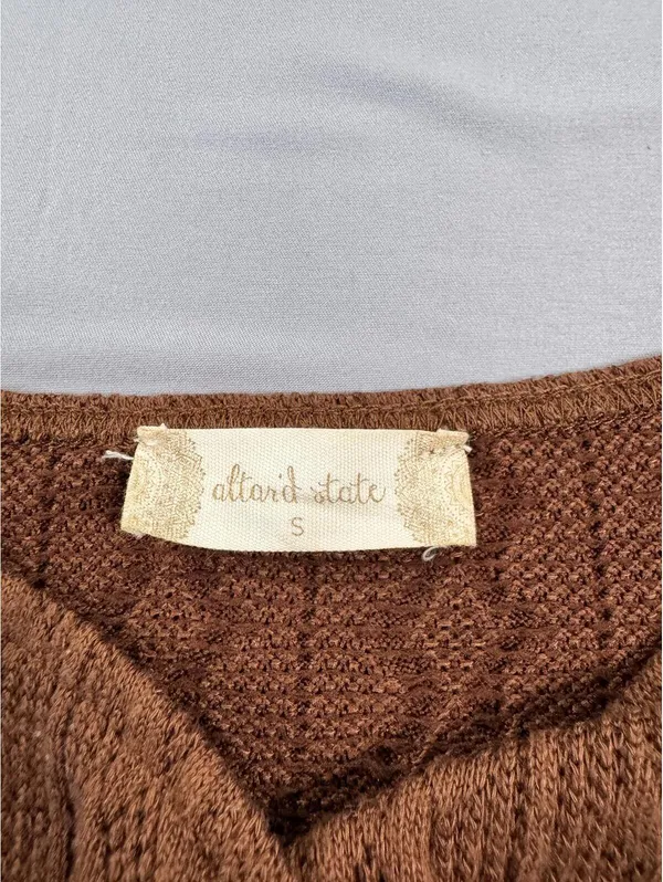 Alter'd State | Small | Cable Knit Twist Front Crop Top Brown - Image 3
