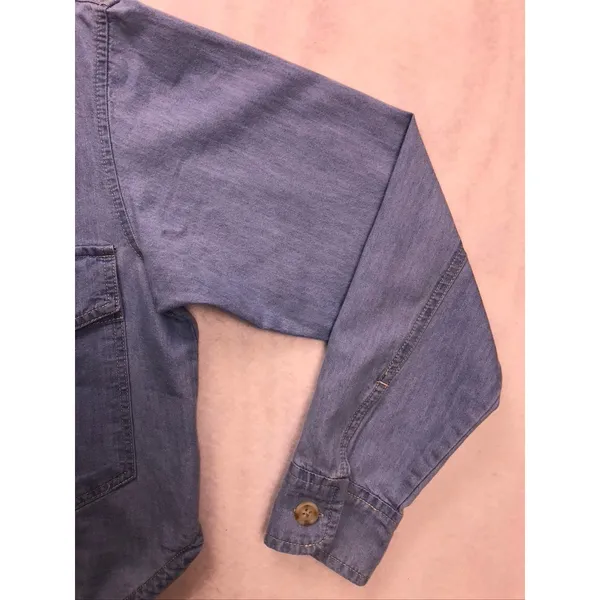 Z‎ SUPPLY Womens Blue Denim Button Down Shirt Shacket XS ZJ232414E Light Wash - Image 4