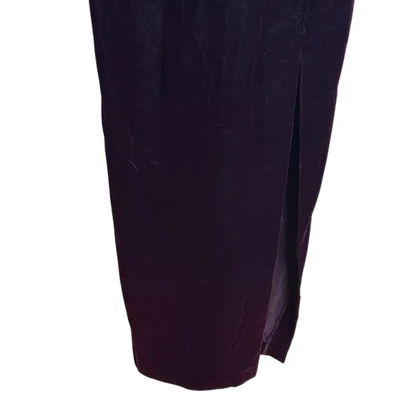 Vtg‎ Jessica McClintock ladies velvet purple dress beaded straps size 7/8 90s - Image 5