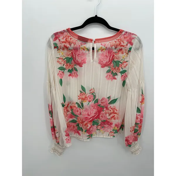 Vici Womens Sheer Floral Blouse‎ Sz M Boho Feminine Flowy Spring Lightweight - Image 2