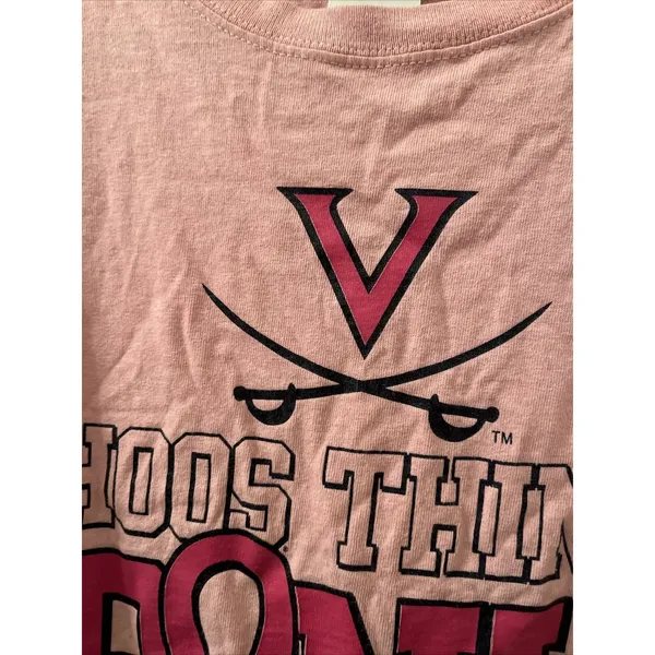 Anvil UNIVERSITY OF VIRGINIA Cavaliers Adult Unisex T-Shirt "HOOS THINK PINK" Size M - Image 6