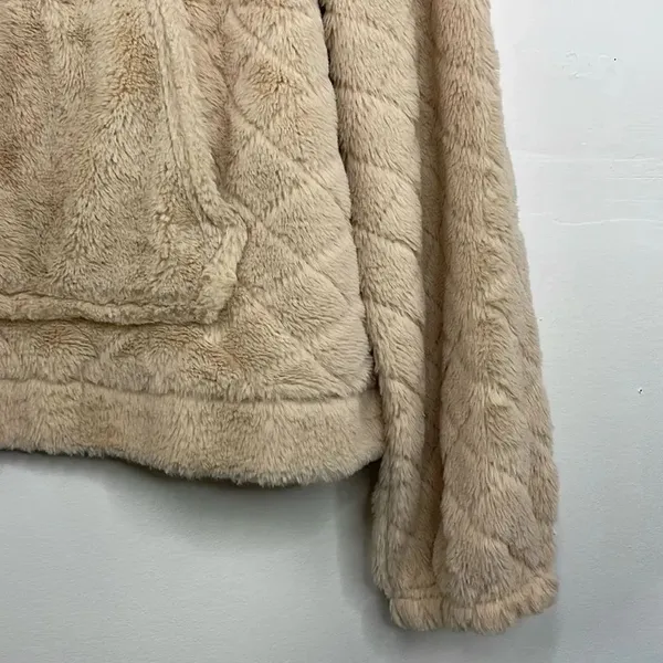No Boundaries Faux Fur Pullover Sweatshirt Long Sleeve 1/2 zipper XXL - Image 7