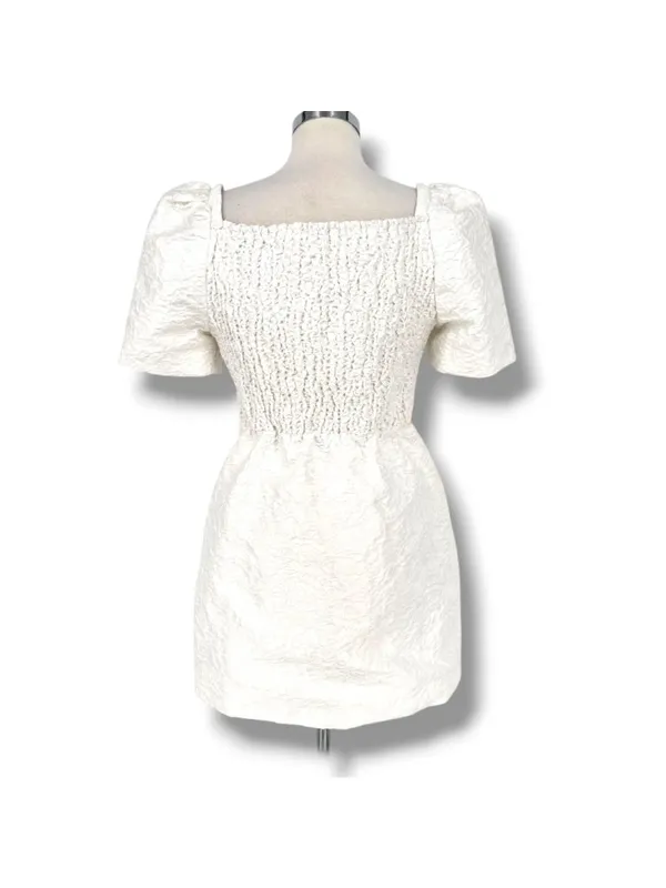Elliatt Feminise Textured Puff Sleeve Sweeetheart Mini Dress White Size XL - Image 6