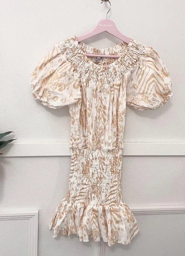 Sabo Skirt Luxe Camari Linen Dress Floral Short Sleeve Size XS - Image 2