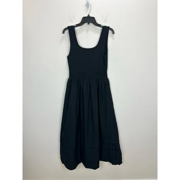 J.Crew Drop Waist Mixy Dress Midi Cotton A Line Minimalist Black Small NWT - Image 10