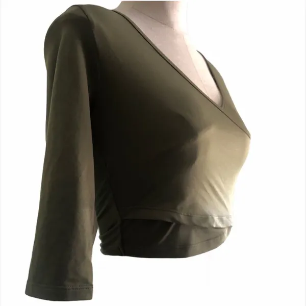 ✨ Gymshark Ballet Crop Sz Small Top In Khaki✨ - Image 2