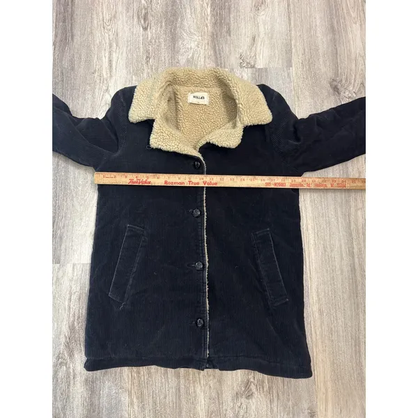 Rolla's Navy Blue‎ Corduroy Sherpa Lined Jacket Womens Size 8 Small Button Front - Image 6
