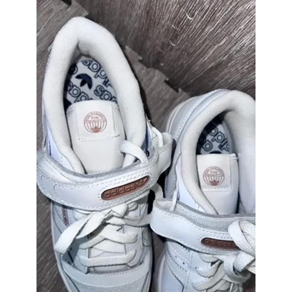 Adidas Women's Forum Low Sneakers White Rose‎ Gold Size 8.5 Casual - Image 2
